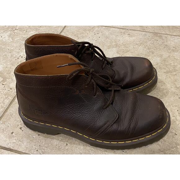 Dr Martens 1B61 Brown Leather Chukka Boots Men’s Size 13 Soft-Toe WORN 5X WOW - Picture 1 of 12